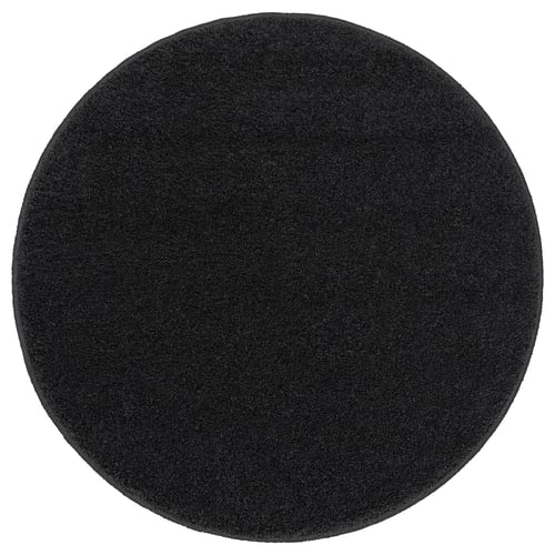 BACKMÅRA Tapete de baño, negro redondo, 55 cm