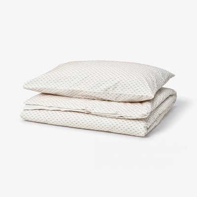 BANDKNIPPE Funda nórdica +funda(s) de almohada, blanco/beige, Individual