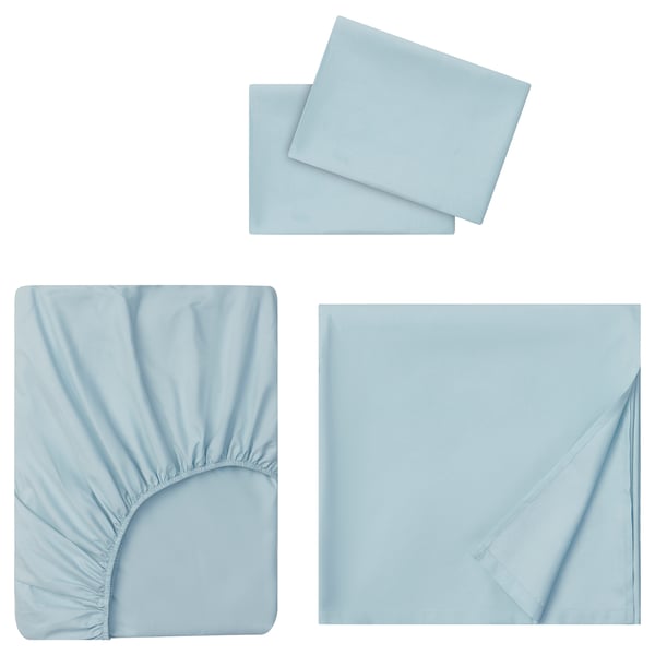 BANDPALPMAL Juego de sábanas, azul claro, Matrimonial