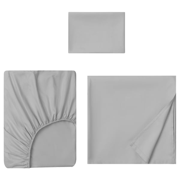 BANDPALPMAL Juego de sábanas, gris claro, Individual