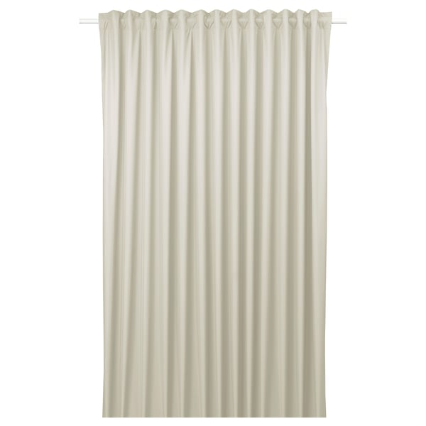 BENGTA Cortina opaca, 1 pieza, beige/con cinta de fruncir, 210x250 cm