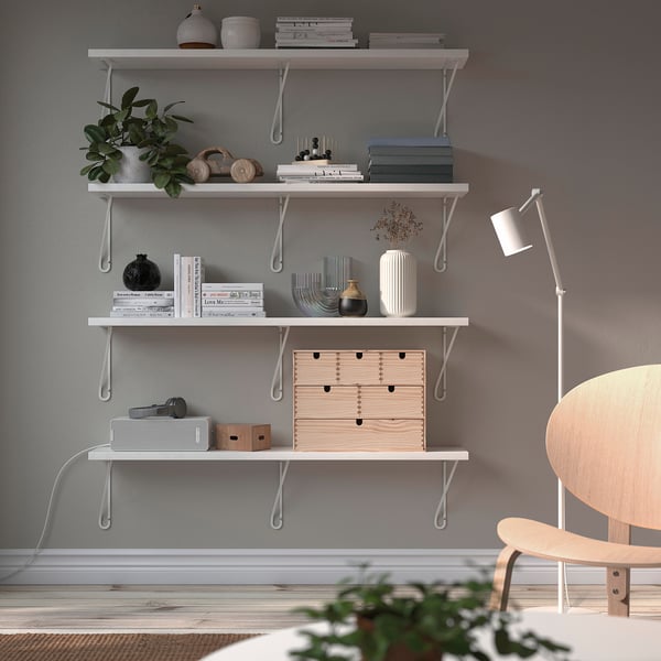 BERGSHULT / FÖRLÄGGARE Repisa, blanco/blanco, 120x20 cm