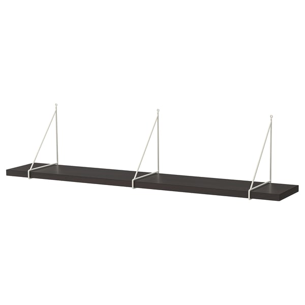 BERGSHULT / PERSHULT Repisa, negro-café/blanco, 120x20 cm