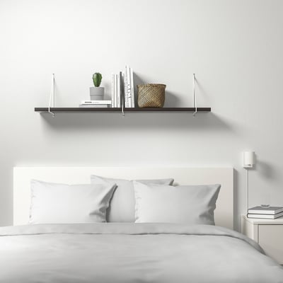 BERGSHULT / PERSHULT Repisa, negro-café/blanco, 120x20 cm