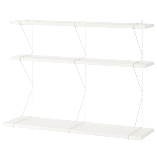 BERGSHULT / PERSHULT Repisas de pared, blanco/blanco, 120x30x91 cm