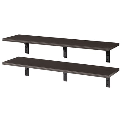 BERGSHULT / RAMSHULT Repisas de pared, negro-café, 120x30 cm