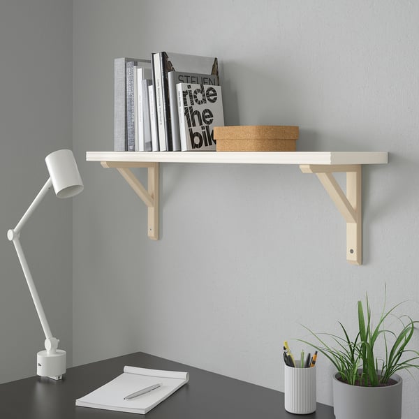 BERGSHULT / SANDSHULT Repisa, blanco/álamo, 80x20 cm