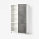 BESTÅ Almacenaje con puertas, blanco/Kallviken/Stubbarp efecto cemento, 120x42x202 cm