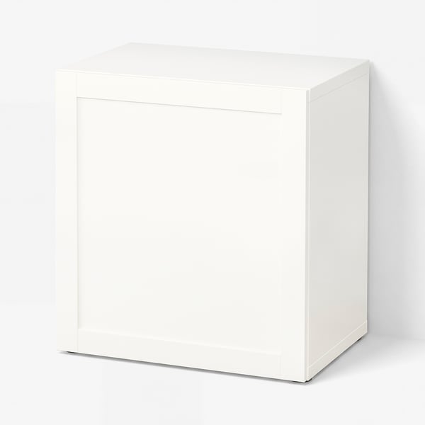 BESTÅ Estante con puerta, blanco/Hanviken blanco, 60x42x64 cm