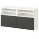 BESTÅ Mueble de TV, blanco/Lappviken/Stubbarp gris oscuro, 120x42x74 cm