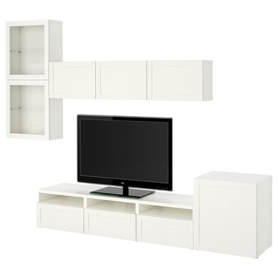BESTÅ Mueble de TV c/puertas de vidrio