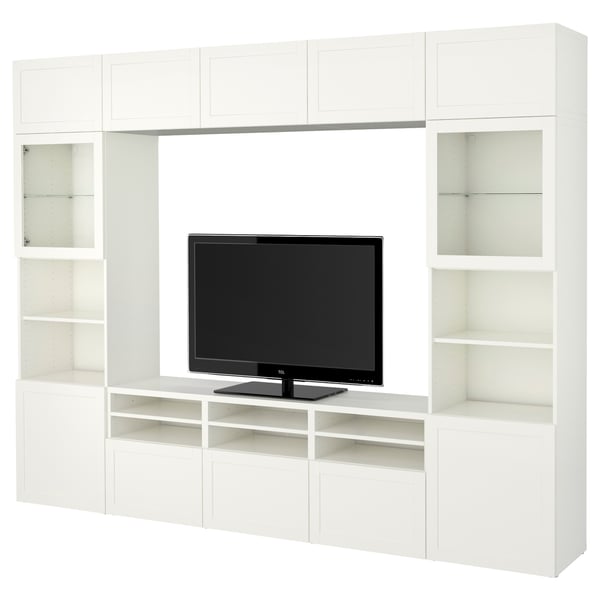 BESTÅ Mueble de TV c/puertas de vidrio