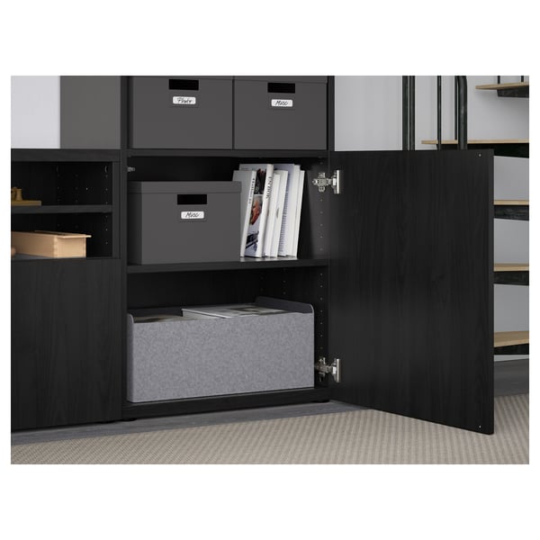 BESTÅ Mueble de TV c/puertas de vidrio