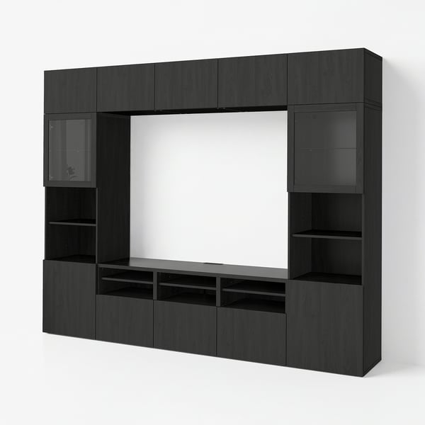 BESTÅ Mueble de TV c/puertas de vidrio