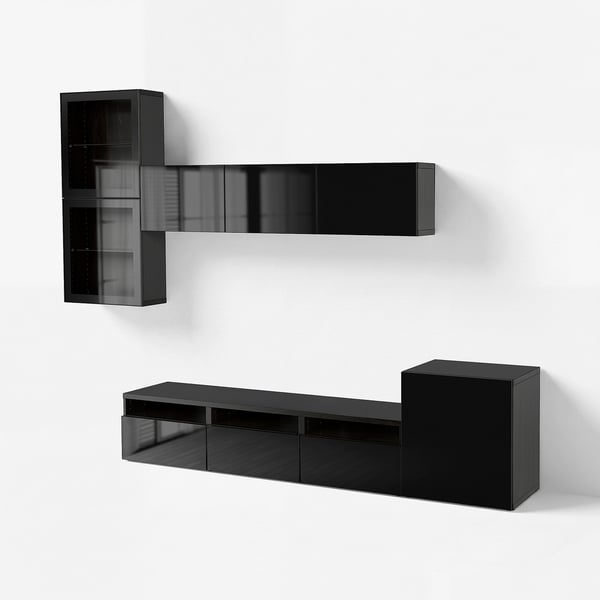 BESTÅ Mueble de TV c/puertas de vidrio