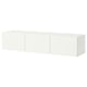 BESTÅ Mueble de TV con puertas, blanco/Förvaltare blanco, 180x42x38 cm