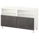 BESTÅ Mueble de TV con puertas, blanco Kallviken/Stubbarp/gris oscuro efecto cemento, 120x42x74 cm