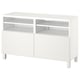 BESTÅ Mueble de TV con puertas, blanco/Laxviken/Stubbarp blanco, 120x42x74 cm