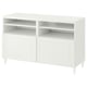BESTÅ Mueble de TV con puertas, blanco/Smeviken/Kabbarp blanco, 120x42x74 cm