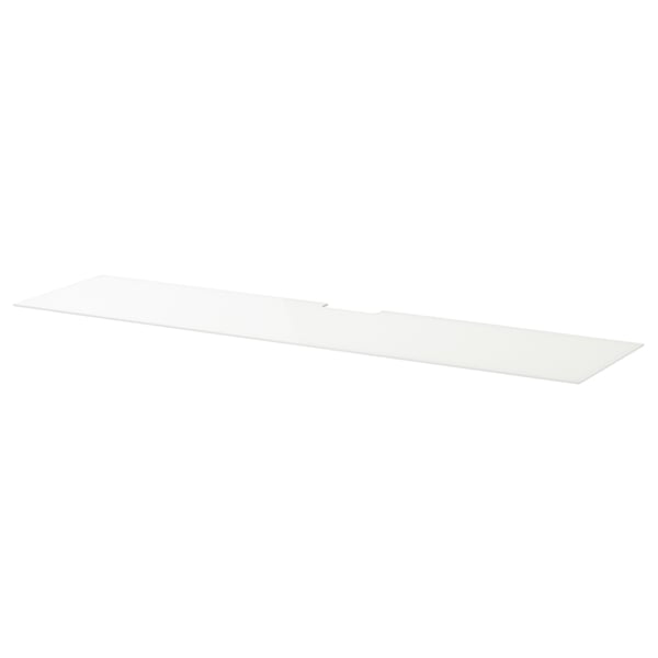 BESTÅ Panel superior para TV, vidrio/blanco, 180x40 cm