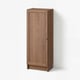 BILLY / OXBERG Librero con puerta, café efecto nogal, 40x30x106 cm
