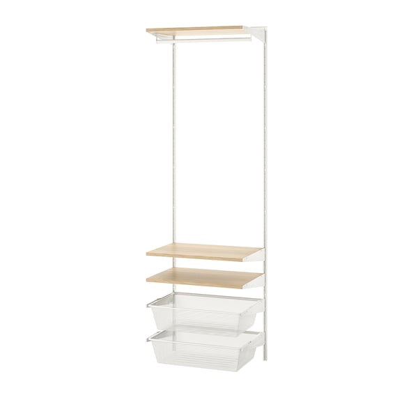 BOAXEL Combinación de clóset, blanco/roble, 62x40x201 cm