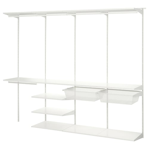 BOAXEL Combinación de clóset, blanco, 245x40x201 cm