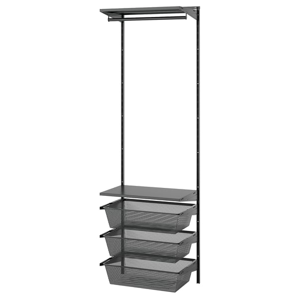 BOAXEL Combinación de clóset, carbón/metal, 62x40x201 cm