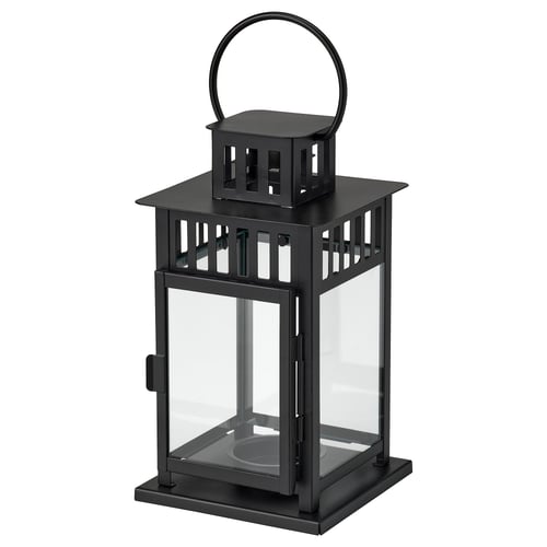 BORRBY Quinqué, int/ext negro, 20 cm