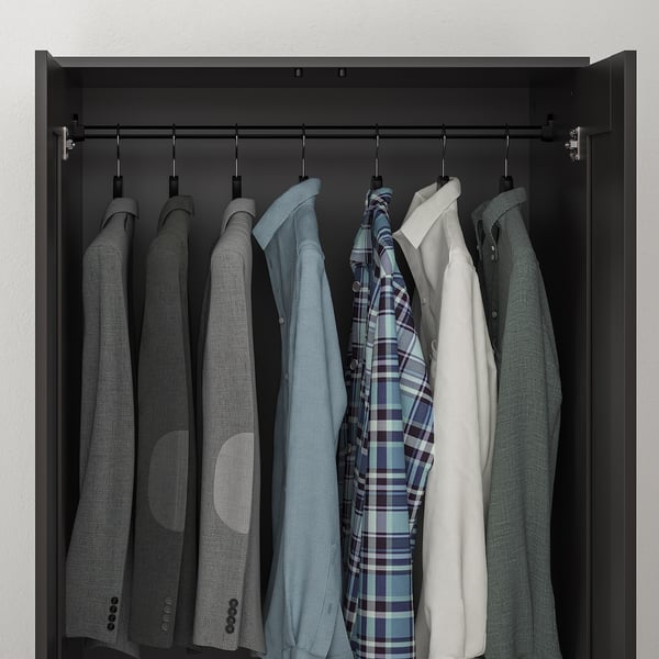 BRIMNES Clóset c/2 puertas, negro, 78x50x190 cm