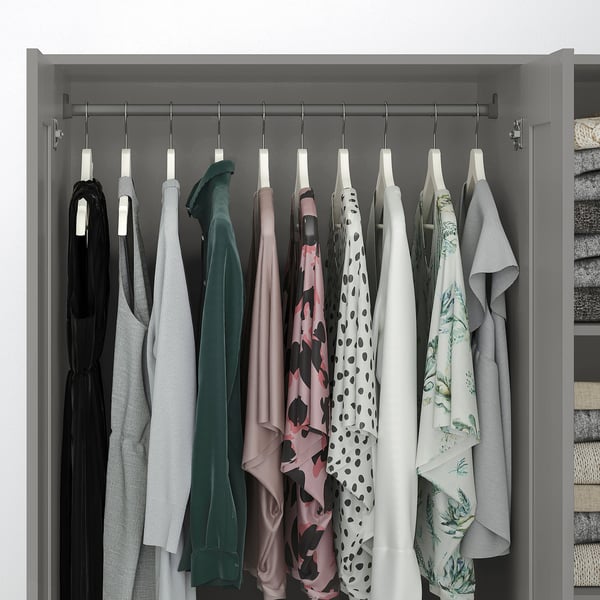 BRIMNES Clóset c/3 puertas, gris, 117x50x190 cm