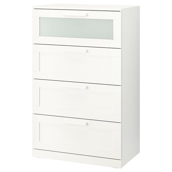 BRIMNES Cómoda de 4 cajones, blanco, 78x46x124 cm