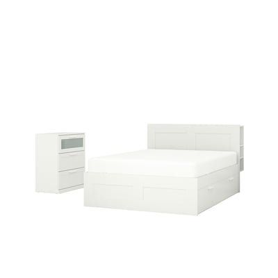 BRIMNES Muebles p/recámara, juego de 2, blanco, Matrimonial