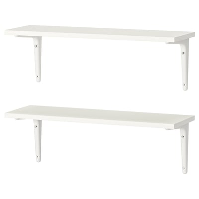 BURHULT / SIBBHULT Repisas de pared, blanco/blanco, 59x20 cm