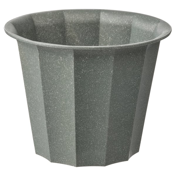 BUSKVERK Maceta, int/ext gris, 9 cm