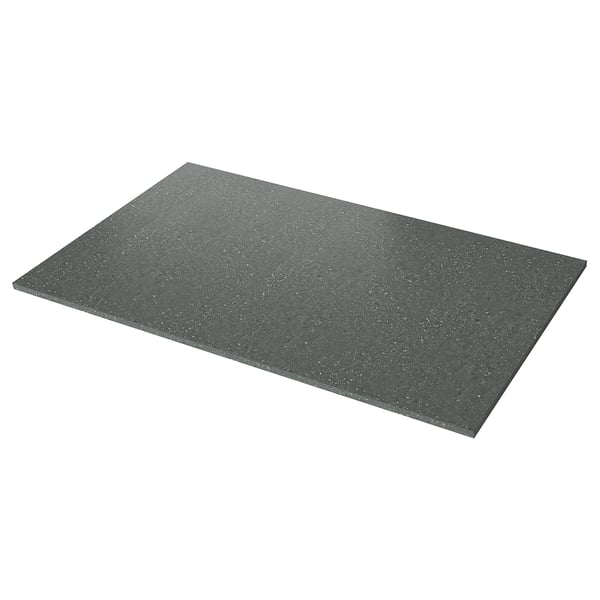 EKBACKEN Barra para isla de cocina, gris efecto terrazo/laminado, 188x107x3 cm
