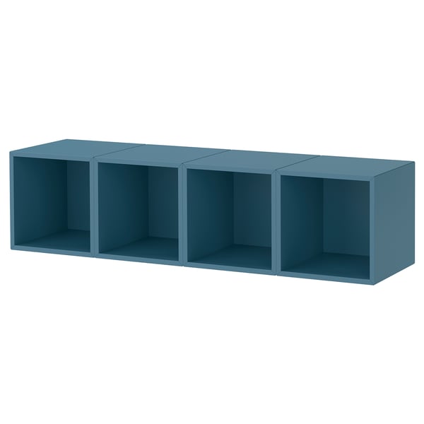 EKET Estantes modulares, azul grisáceo oscuro, 140x35x35 cm
