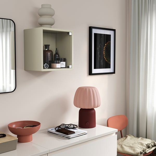 EKET Gabinete de pared con puerta, beige, 35x25x35 cm