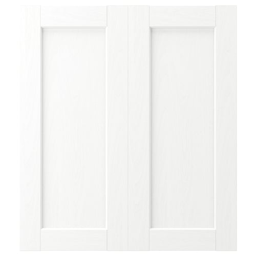 ENKÖPING Puerta de gabinete esquina, 2 pzas, blanco efecto madera, 33x76 cm