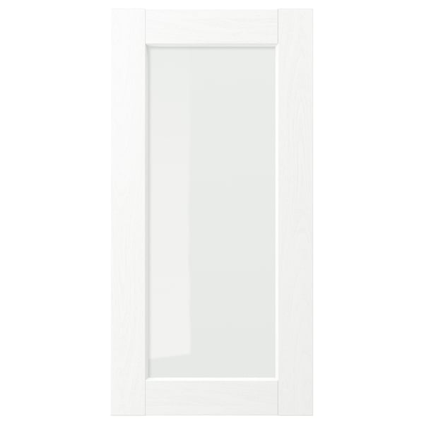 ENKÖPING Puerta de vidrio, blanco efecto madera, 38x76 cm