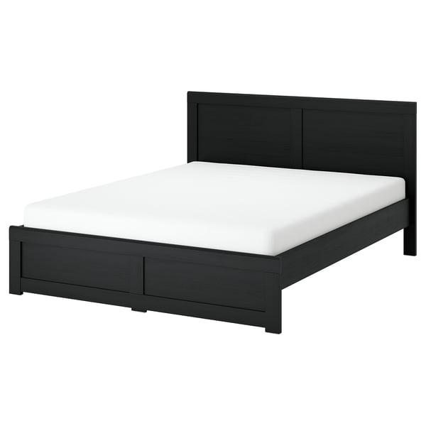 FÅGELFJÄLLET Base de cama, negro efecto roble, Queen
