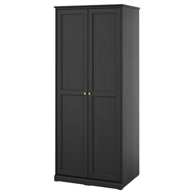 FÅGELFJÄLLET Clóset c/2 puertas, negro efecto roble, 82x60x194 cm