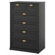 FÅGELFJÄLLET Cómoda de 6 cajones, negro efecto roble, 82x51x123 cm