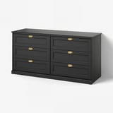FÅGELFJÄLLET Cómoda de 6 cajones, negro efecto roble, 160x51x78 cm