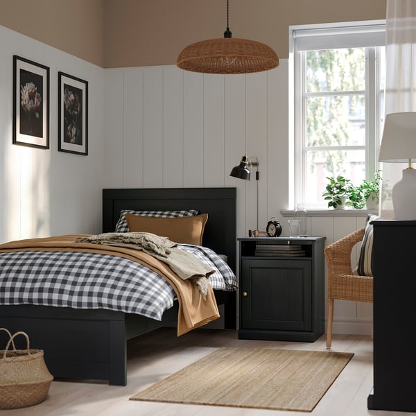 FÅGELFJÄLLET Muebles p/recámara, juego de 2, negro efecto roble, Individual