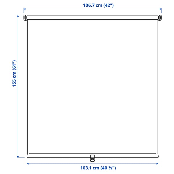 FÖNSTERBLAD Persiana enrollable, bloqueo de luz, blanco, 106.7x155 cm
