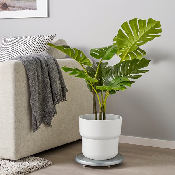 FÖRENLIG Maceta, int/ext blanco, 24 cm
