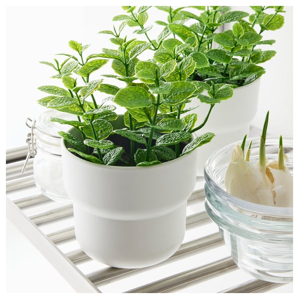 FÖRENLIG Maceta, int/ext blanco, 9 cm
