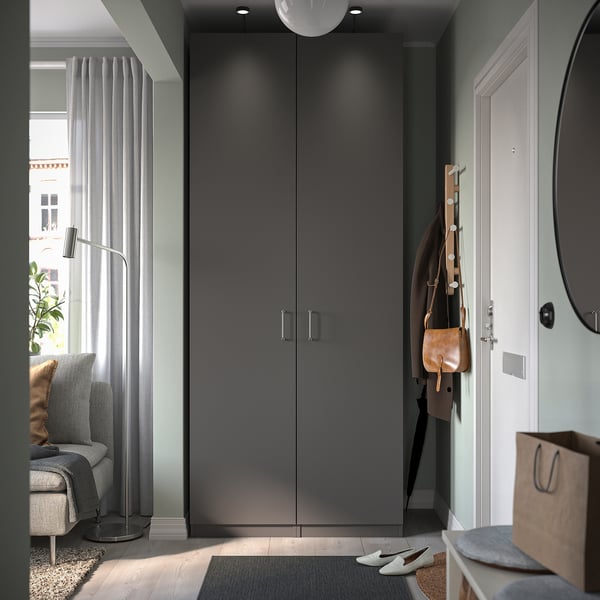 FORSAND Puerta con bisagras, gris oscuro, 50x229 cm