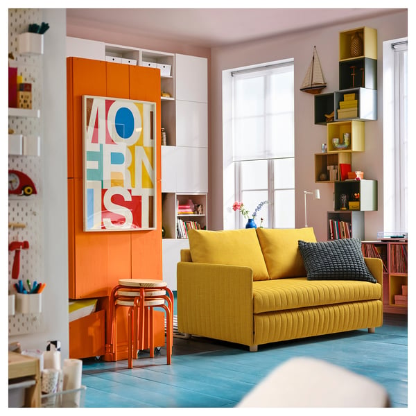 FRIDHULT Sofá cama, Skiftebo amarillo
